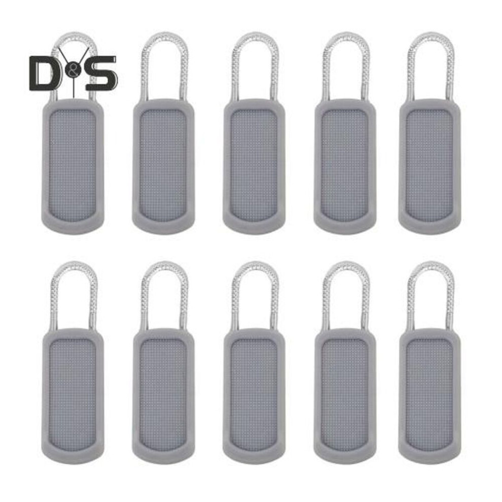 (grey, 10 pcs) 10 Pcs Zipper Pull Replacements Removable Anti-slip Zipper Pulls Tab Universal Zipper Puller Zipper Repair Set For Boots Pants Jackets Backpacks