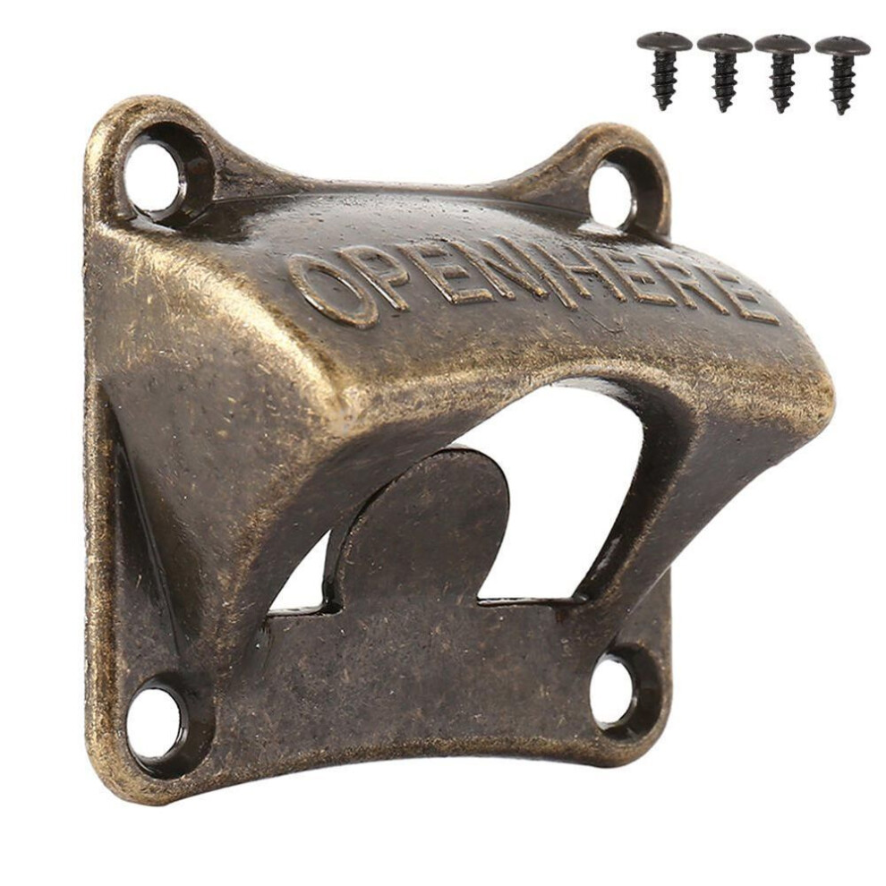 (red) Bronze Wall Mounted Wine Beer Soda Bottle Cap Opener Bar Accessories
