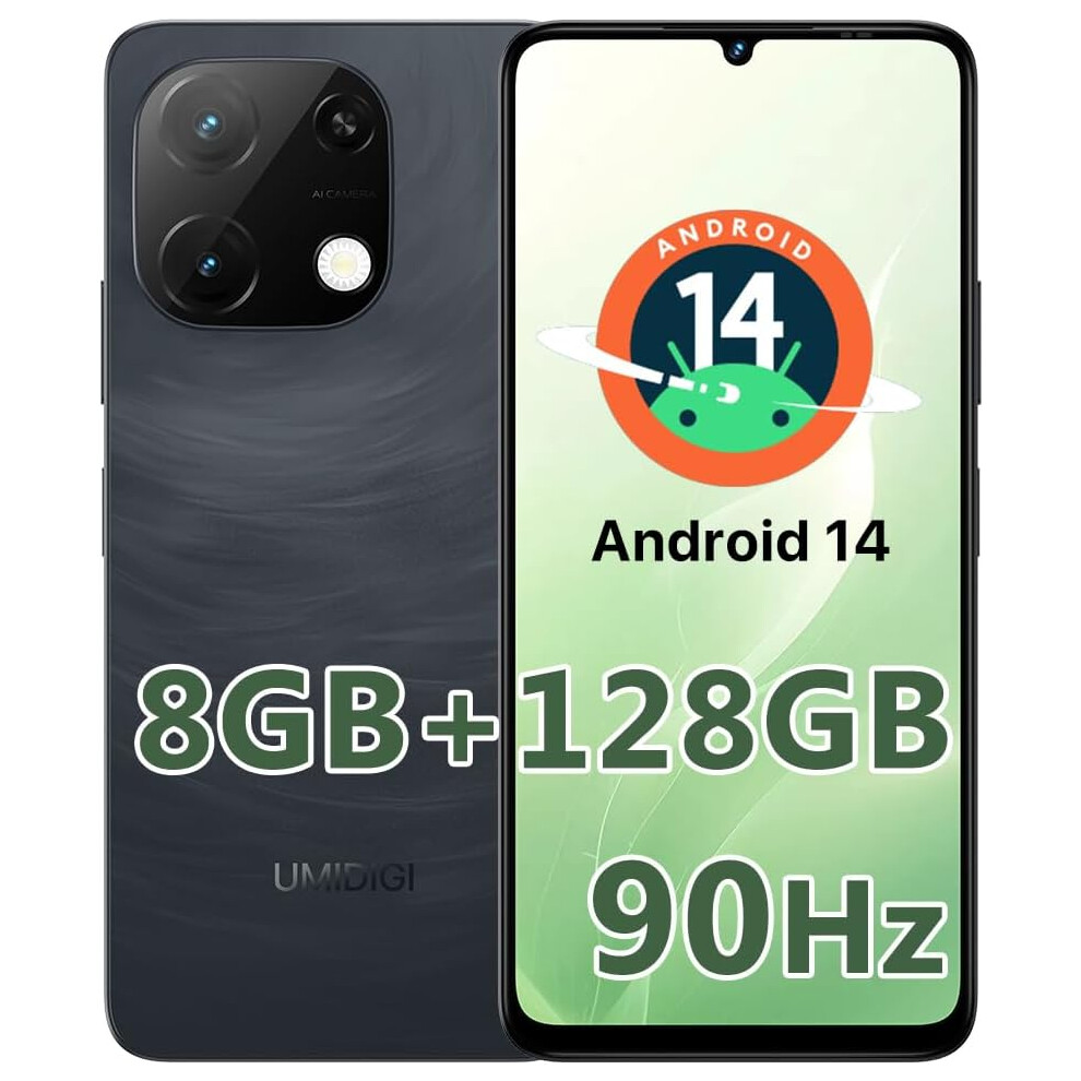 (Black) Umidigi G9t Android Smartphone Mobile Phone 4Gb+128Gb Tf 1Tb Black 4017367698678
