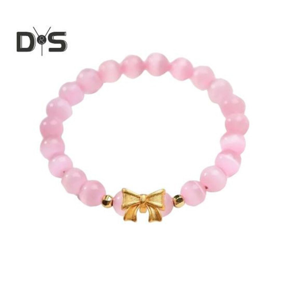 (as the picture, P) Women Bracelet Faux Opal Butterfly Pendant Rhinestone Bow Moon Bell Decor Moonstone Bangle Adjustable Length Birthday Gift Wrist Jewelry