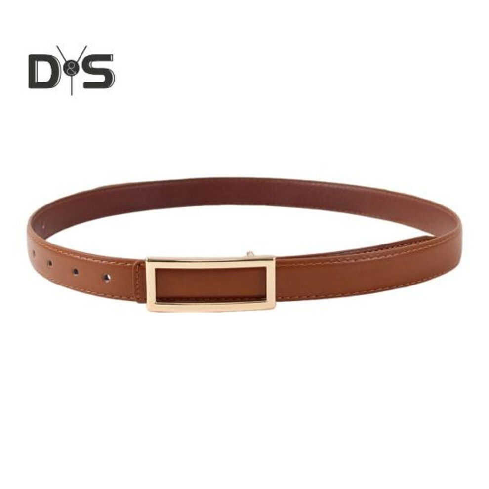 (camel) Women Fashion Faux Leather Belt Rectangle Buckle Waistband Solid Color Waist Belt for Pants Jeans Versatile Accessory for Dresses Shirts Tops