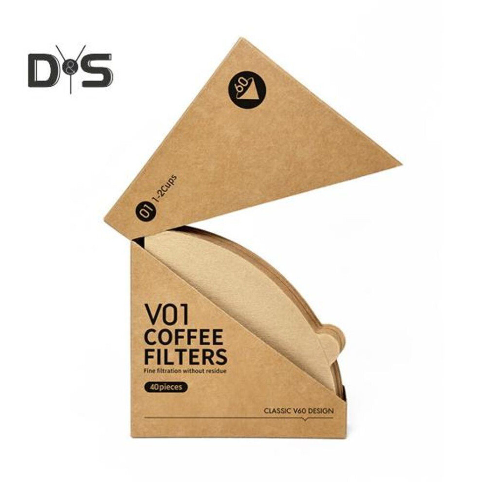 (as the picture, S 40pcs) 40/100pcs Cone Coffee Filter Paper For 1-4 Cups V-shaped Design Disposable Coffee Filter Paper V01/v02 Coffee Filters