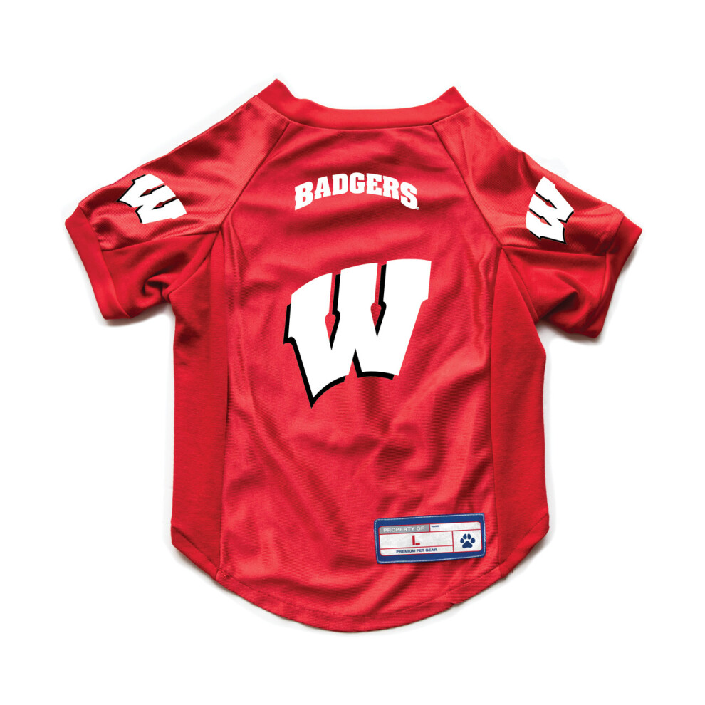 Ncaa Wisconsin Badgers Pet Stretch Jersey, Taglia L-image
