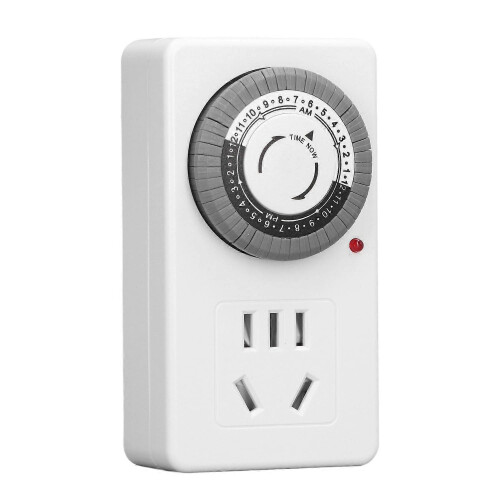 (As show, One size) Mechanical Timer Outlet 24 Hours Timing Switch Socket Auto Shut Off PC  AC