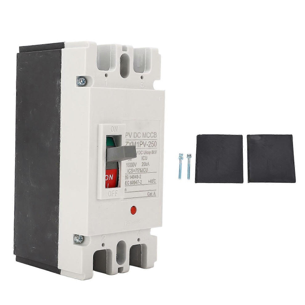 (As Show, One Size) Moulded Case Circuit Breaker 200A Mccb Solar Battery Protection Switch 2P Dc 1000V 6909775584552