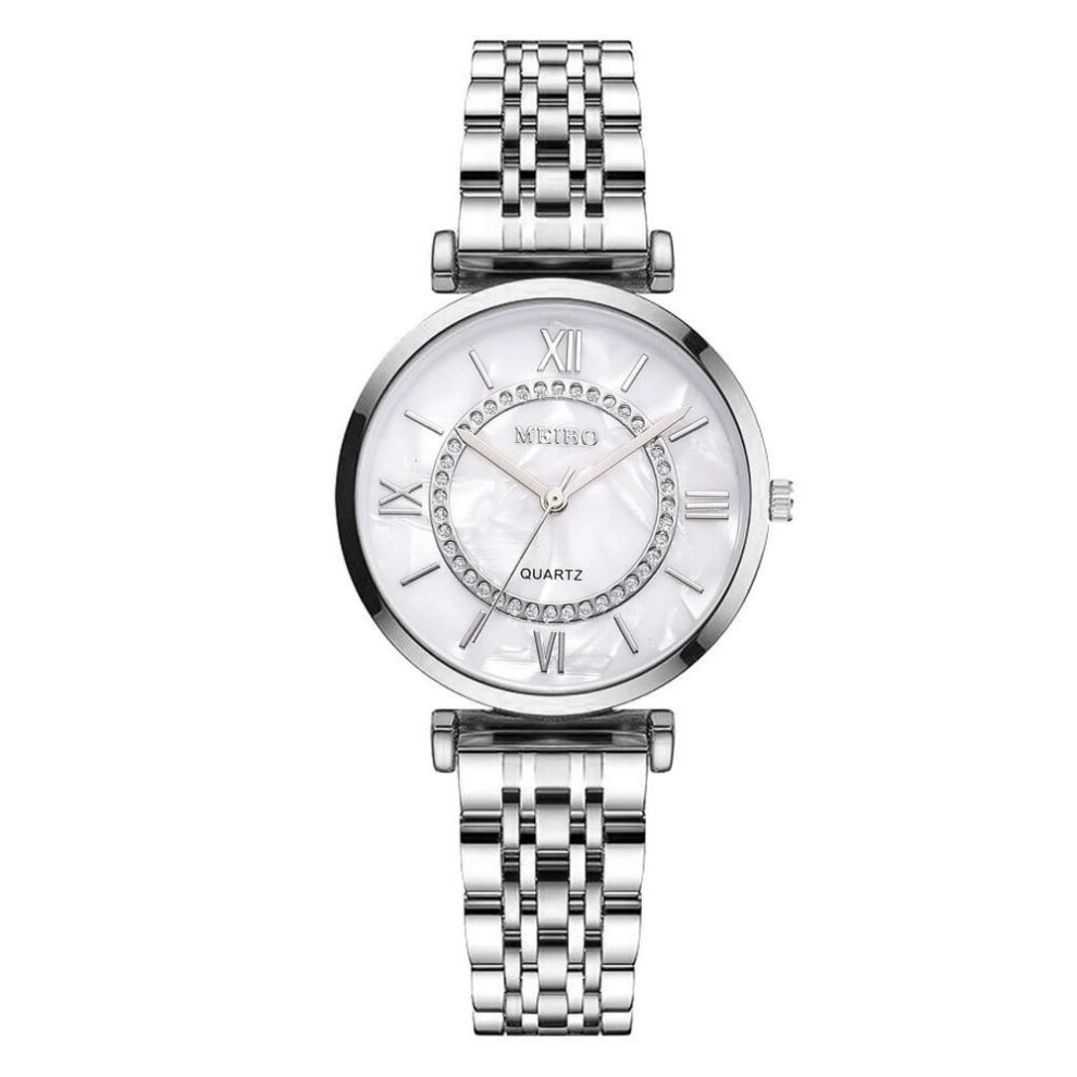 (silver) Fashion Women Mens Watch Analog Casual Alloy Strap Quartz Watches New