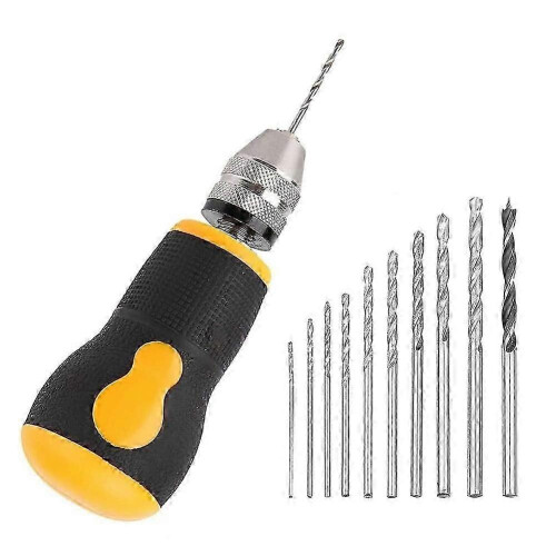 (As show, One size) Manual Drill Mini Hand Drill Tool Portable Tool Set Small Hand Drill drill propeller