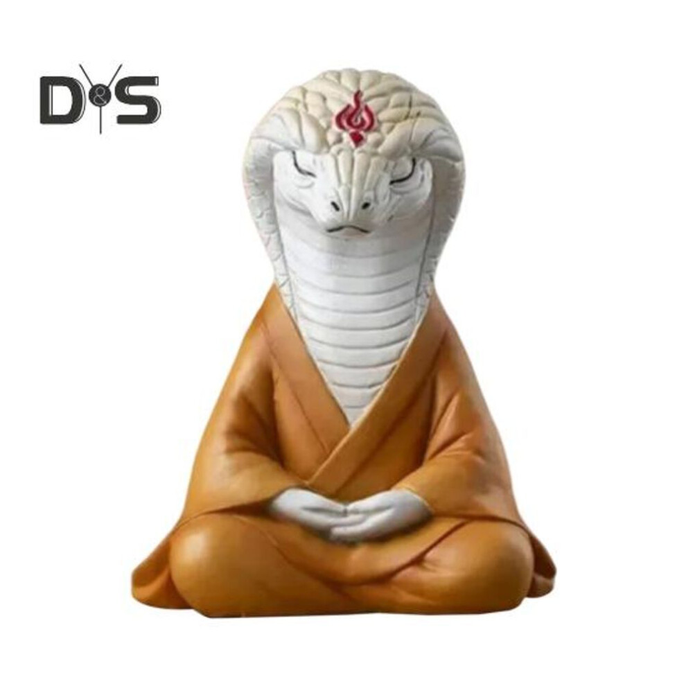 (yellow) Resin Zen Snake Figurine 2025 Year of The Snake Ornament Sit in Meditation Snake Statue for Luck Wealth Home Office Car Desktop Decor