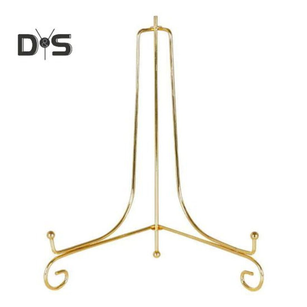 (as the picture, 12cm) Plate Display Stand Gold Iron Picture Frame Holder Small Folding Easel Photo Display Stand For Photo Pictures Plate And Artwork