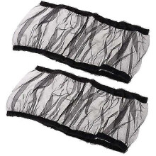 (As show, One size) Bird Cage Cover, 2 Pieces, Parrot Cage, Nylon Mesh Skirt, Bird Cage Accessories (Black)