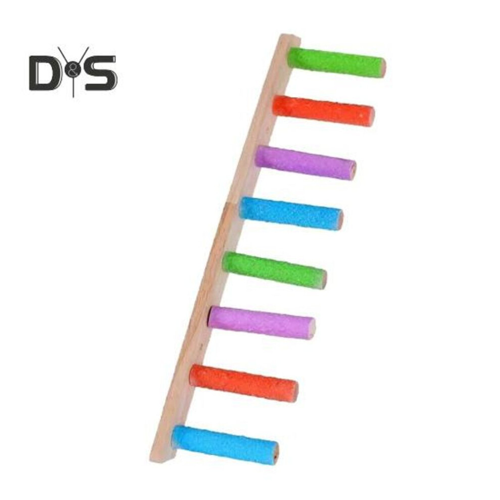 (as the picture, 8) 4/6/8 Steps Parrot Ladder Nature Wooden Birds Climbing Ladder Parakeet Play Exercise Stand Perch Birds Cage Accessories For Budgies Peony Parrots
