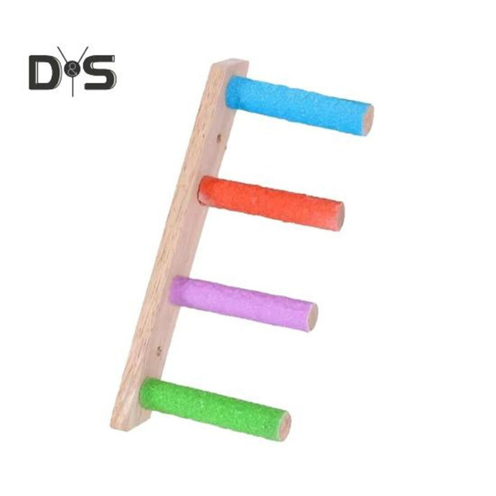 (as the picture, 4) 4/6/8 Steps Parrot Ladder Nature Wooden Birds Climbing Ladder Parakeet Play Exercise Stand Perch Birds Cage Accessories for Budgies Peony Parrots