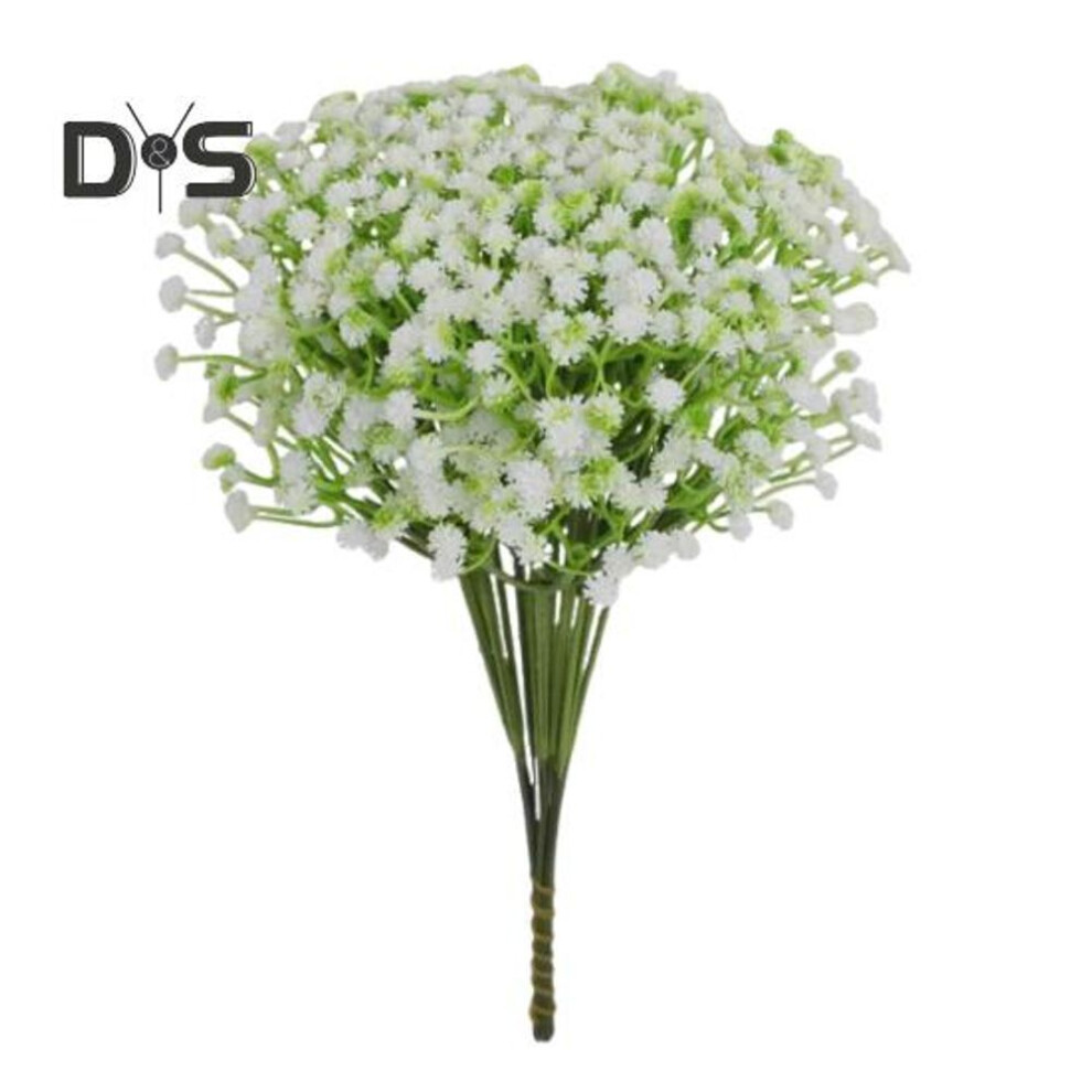 100 Pcs Artificial Baby's Breath Flowers Realistic Fake Gypsophila Bulk White Faux Gypsophila With Long Stem For Home Vase Basket Wedding Garden