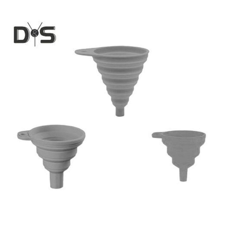 (grey, 1 Set) 3pcs Foldable Funnels Silicone Collapsible Funnel Bpa-free Versatile Bottle Filling Funnels Kitchen Tools For Cooking Baking