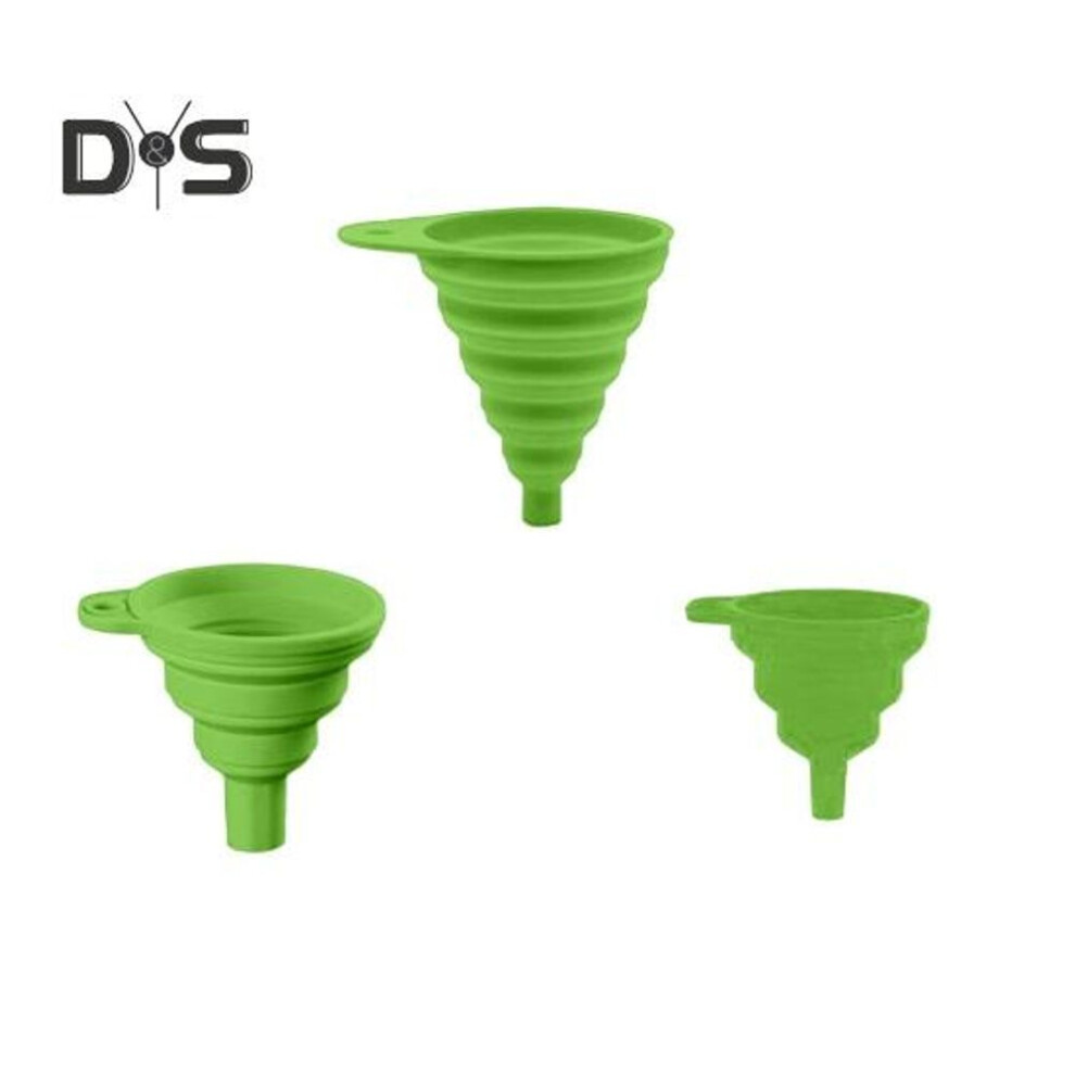 (green, 1 Set) 3pcs Foldable Funnels Silicone Collapsible Funnel Bpa-free Versatile Bottle Filling Funnels Kitchen Tools For Cooking Baking