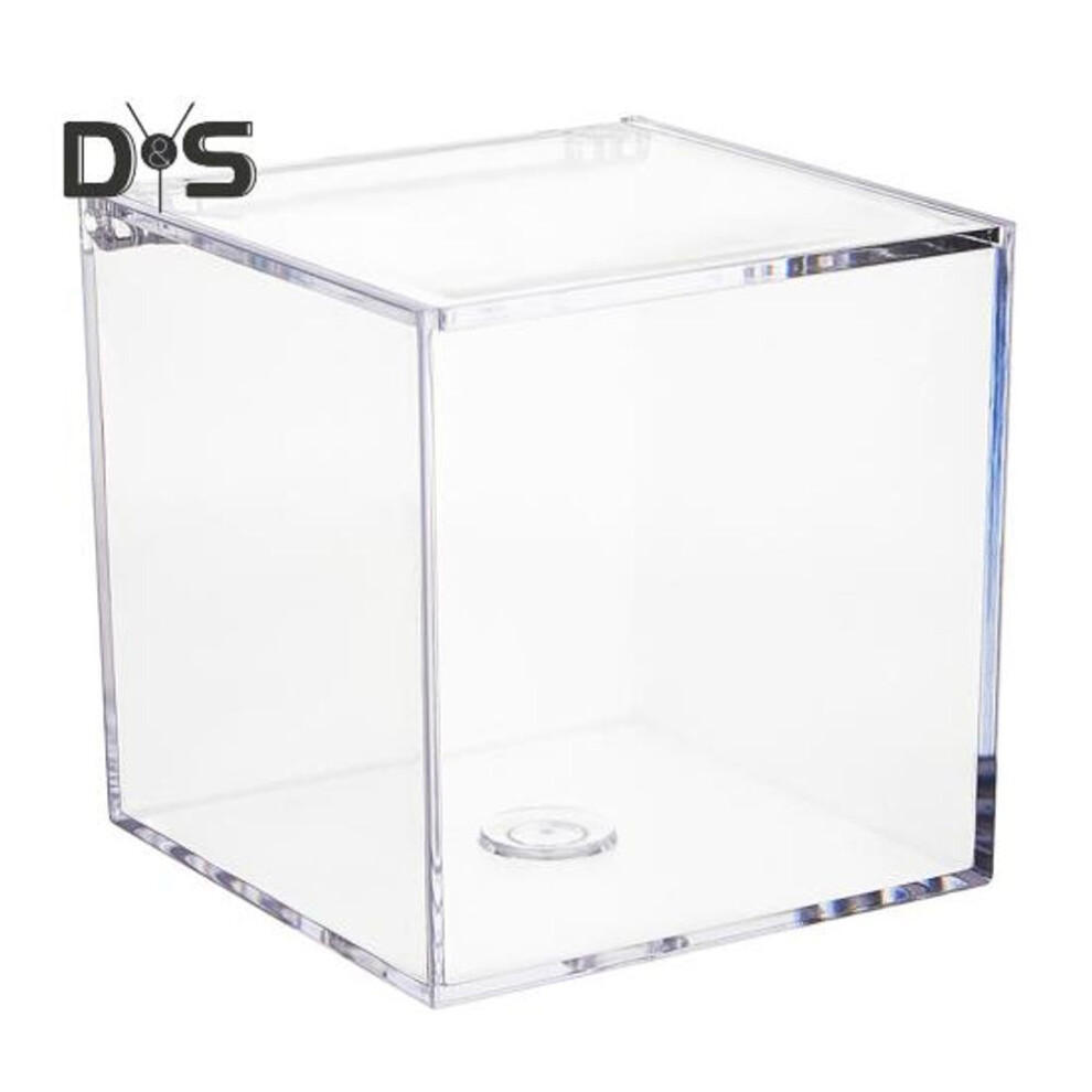 (as the picture, 8 cm) Clear Acrylic Boxes Small Square Cube Containers with Lid Plastic Storage Organizer for Candy Pill Tiny Jewelry