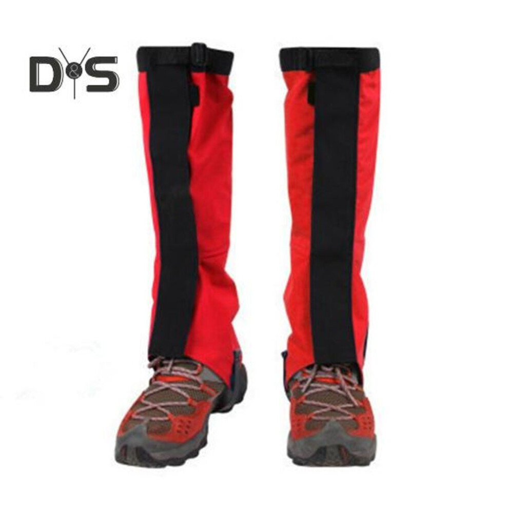 (red, L) 1 Pair Outdoor Leg Gaiter Adjustable Waterproof Men Women Hiking Climbing Snow Skiing Hunting Snake Guard Snow Boot Shoe Gaiter Leg Protector Cover