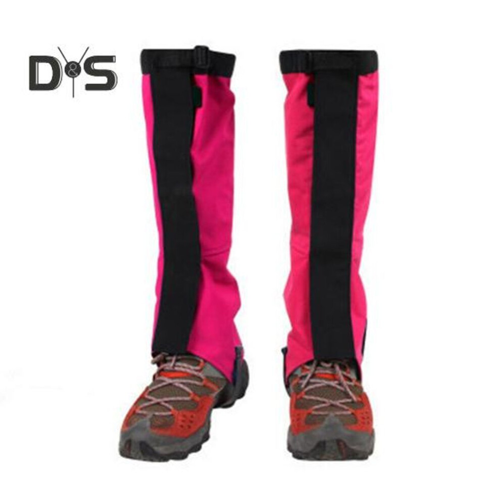 (rose red, M) 1 Pair Outdoor Leg Gaiter Adjustable Waterproof Men Women Hiking Climbing Snow Skiing Hunting Snake Guard Snow Boot Shoe Gaiter Leg Protector Cover
