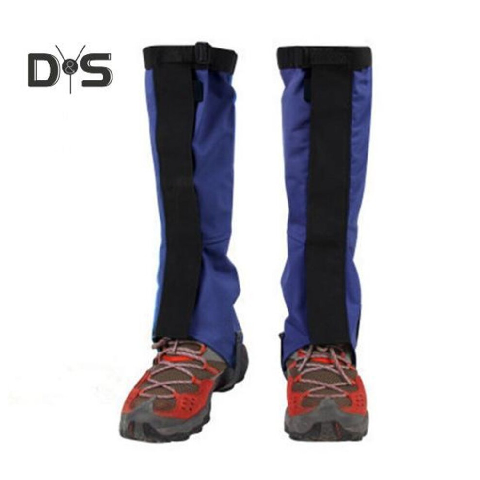 (dark blue, L) 1 Pair Outdoor Leg Gaiter Adjustable Waterproof Men Women Hiking Climbing Snow Skiing Hunting Snake Guard Snow Boot Shoe Gaiter Leg Protector Cover