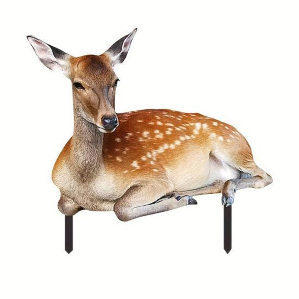 Sika Deer Yard Sign 2d Acrylic Realistic Deer Garden Stake Outdoor Lawn Walkways Animal Figurine For Home Office Patio Decor