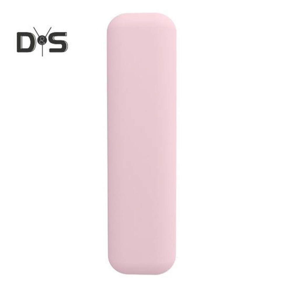 (pink) Makeup Brush Storage Bag Dustproof Design Water-Resistant Compact Silicone Cosmetic Bag Storage Organizer