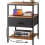 Bedside Table with Charging Station, Nightstand 2 outlets and 2 USB 1