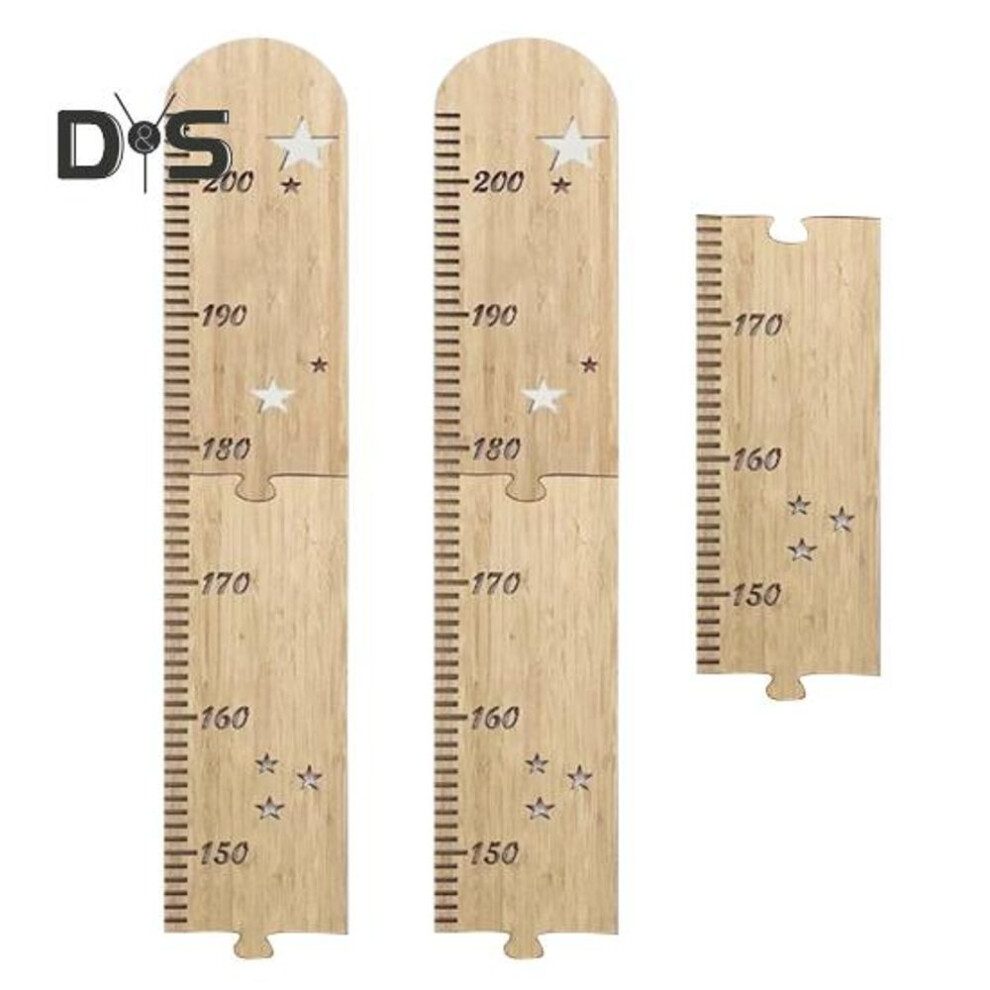 (as the picture, A) Wall Hanging Kids Growth Chart Precise Scale Children Room Nursery Bedroom Baby to Adults Boys Girls Wooden Splicing Height Measurement Ruler