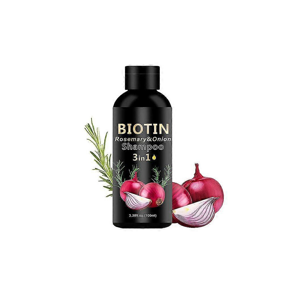 (3pcs) 3-in-1 Biotin, Rosemary & Onion Shampoo  Multi-Action Formula for Hair Strengthening, Scalp Nourishment & Damage Repair, 100ml Travel-Friendly