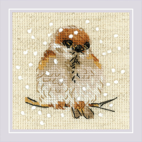 RIOLIS Sparrow Counted Cross Stitch Kit-4""""X4"""" 14 Count