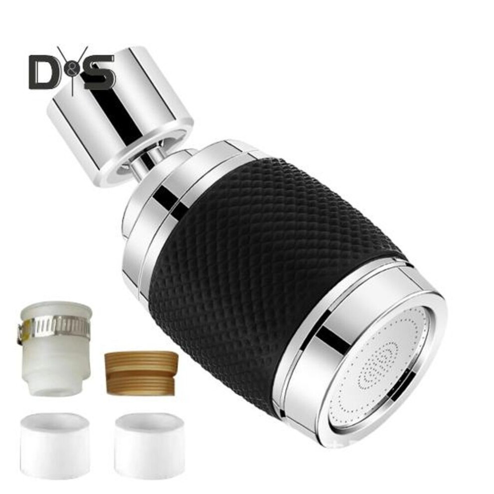 (black) 360-Degree Swivel Faucet Extender with Adjustable Water Flow Modes Splash-Proof Kitchen Faucet Aerator