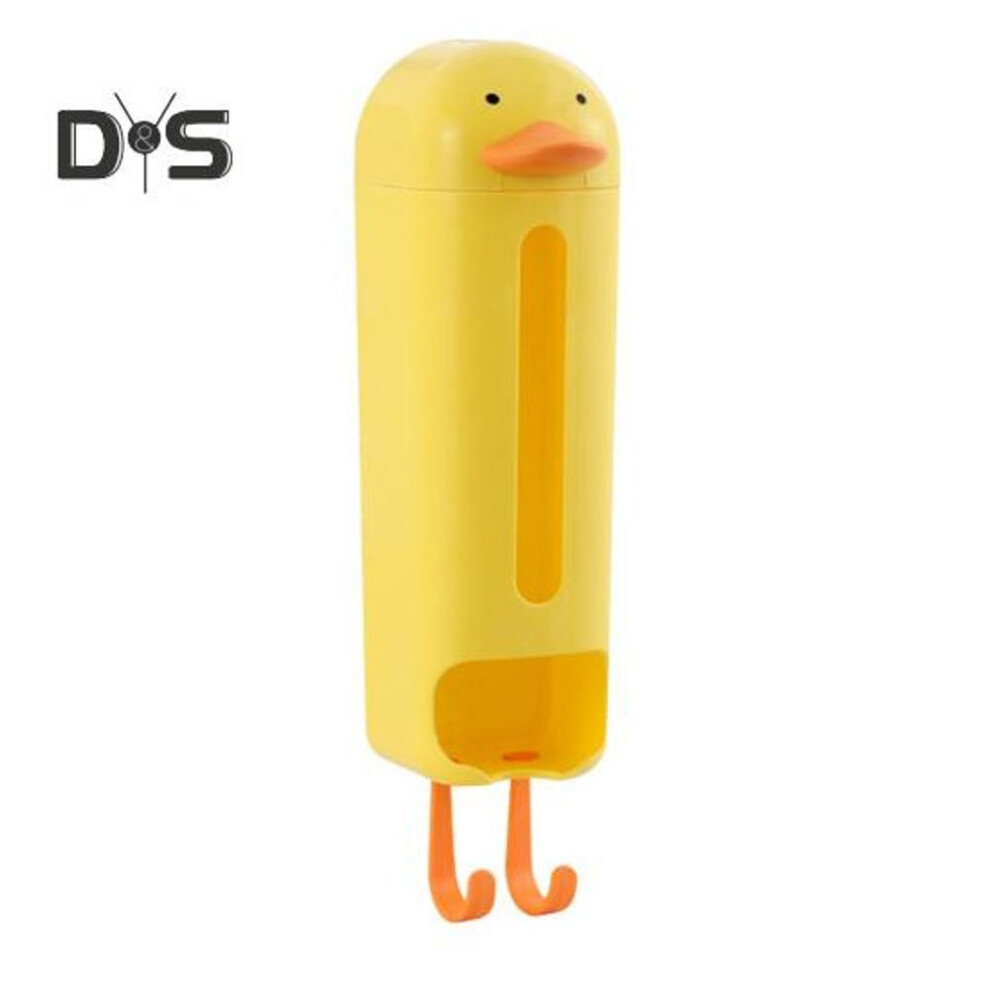 (yellow) Plastic Bag Holder Wall Mounted Sock Underwear Organizer Grocery Bag Dispenser Cartoon Duck Design Underwear Storage Box For Wardrobe Cabinet Bedroom