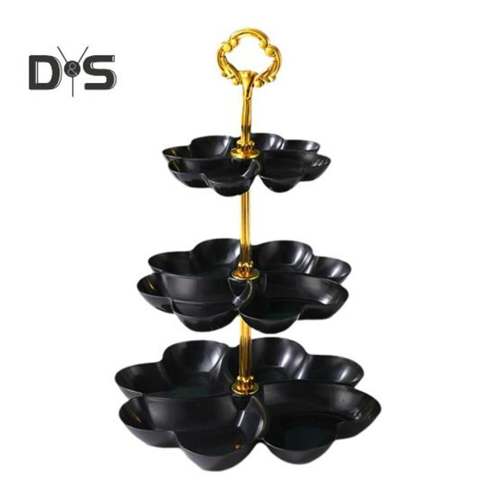 (black) Fruit Bowl Basket Stand For Kitchen Countertop 3 Tier Space-saving Fruit Holder Food Tray Organizer For Fruits Snacks Desserts
