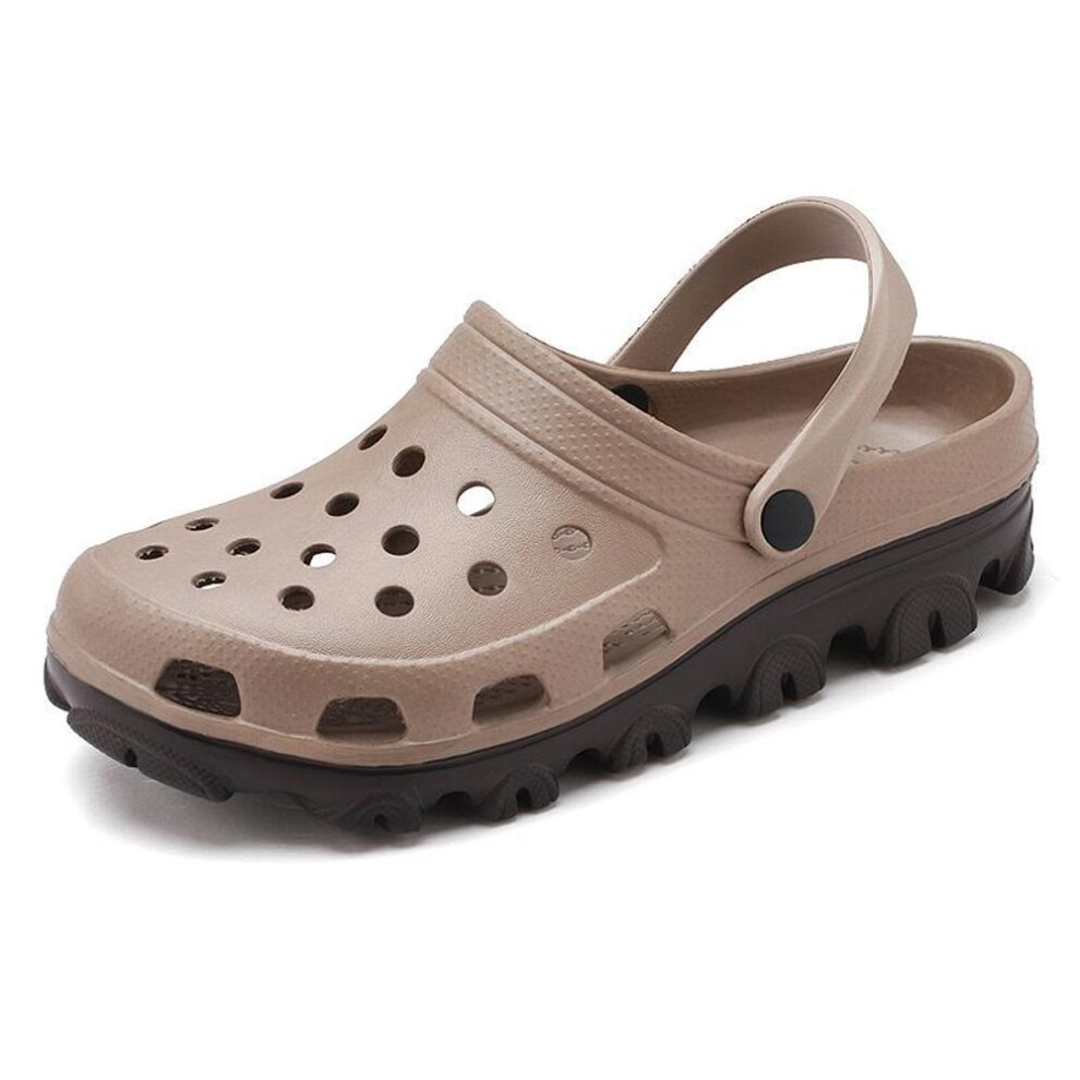 (khaki, 43) Men Women Slippers Summer Beach Slippers Couple Indoor Bathroom Slippers Black House Shoes Man Casual Flip Flops Lovers Platform Sandals