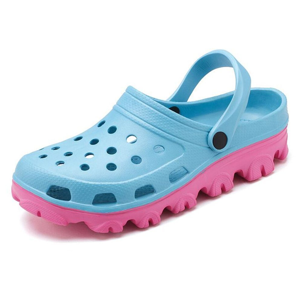 (blue, 36) Men Women Slippers Summer Beach Slippers Couple Indoor Bathroom Slippers Black House Shoes Man Casual Flip Flops Lovers Platform Sandals