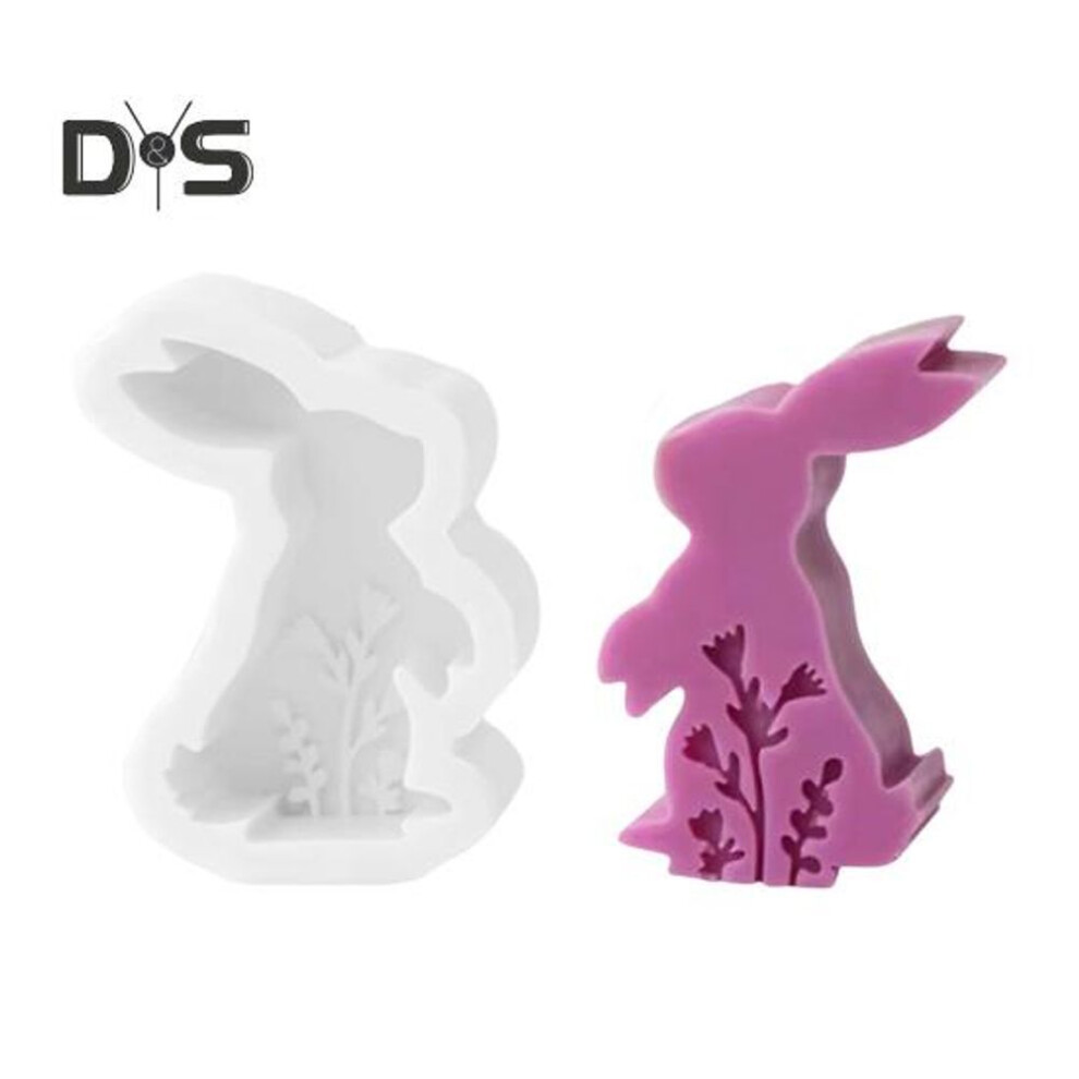 (as the picture, D) Easter Silicone Molds Bunny Shaped Candy Mold Non-stick Soap Chocolate Mold for Soap Making Easter Baking Supplies