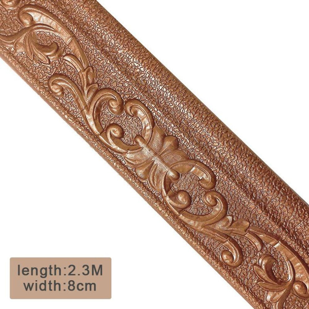 (coffee) 2.3 M Wall Trim Line Wallpaper Skirting Border Waterproof Anti-Collision Sticker