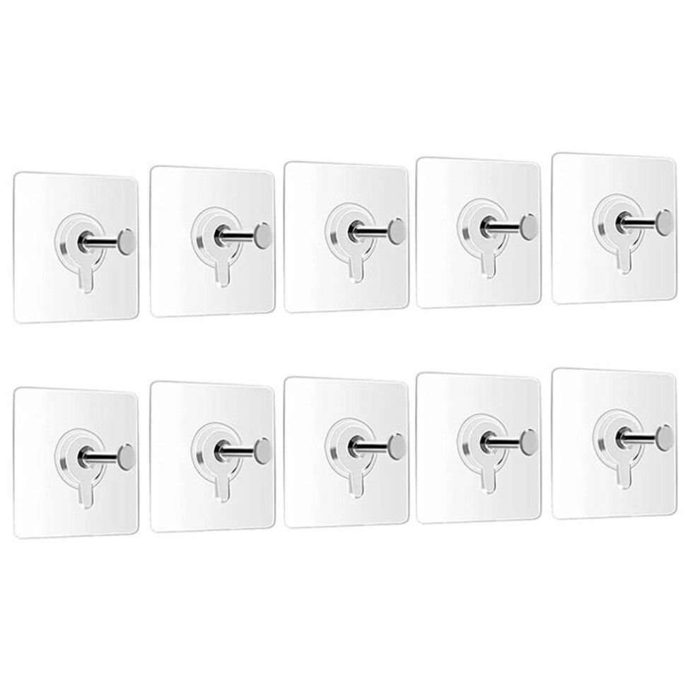 10pcs Strong Adhesive Hooks Picture Frame Poster No Drilling Hooks Waterproof Durable Kitchen Bathroom Accessories Screw Hooks