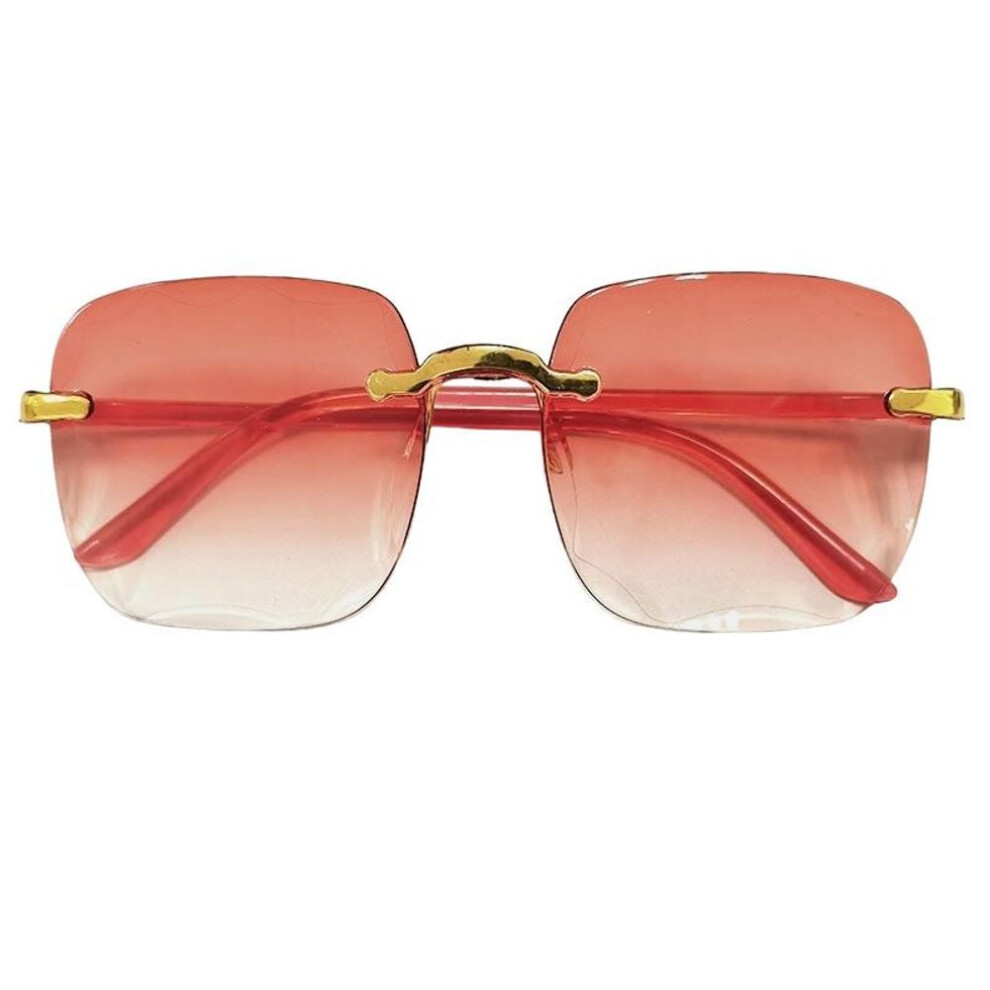 (A5) Fashion Gradient Eyeglasses Ladies Uv Protection Shades Sunglasses Simple Women Square Frameless Glasses