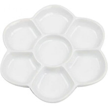 Daisy Shaped Porcelain And Ceramic Watercolor Paint Mixing Palette for Water, Oil Or Acryl