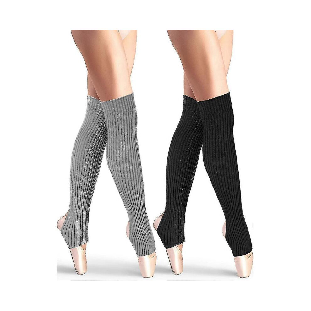 2 Pairs Stirrup Leg Warmers Straight Over The Knee Socks 21.65 Inch for Ascergery Women