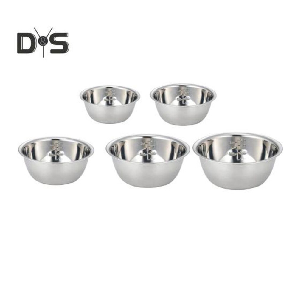 (as the picture, 5pcs) 3/5pcs Stainless Steel Mixing Bowls Set Salad Bowl For Cooking Thickened Large Bowls For Kitchen Heavy Duty Basin For Camping Picnics Bbqs Fruits