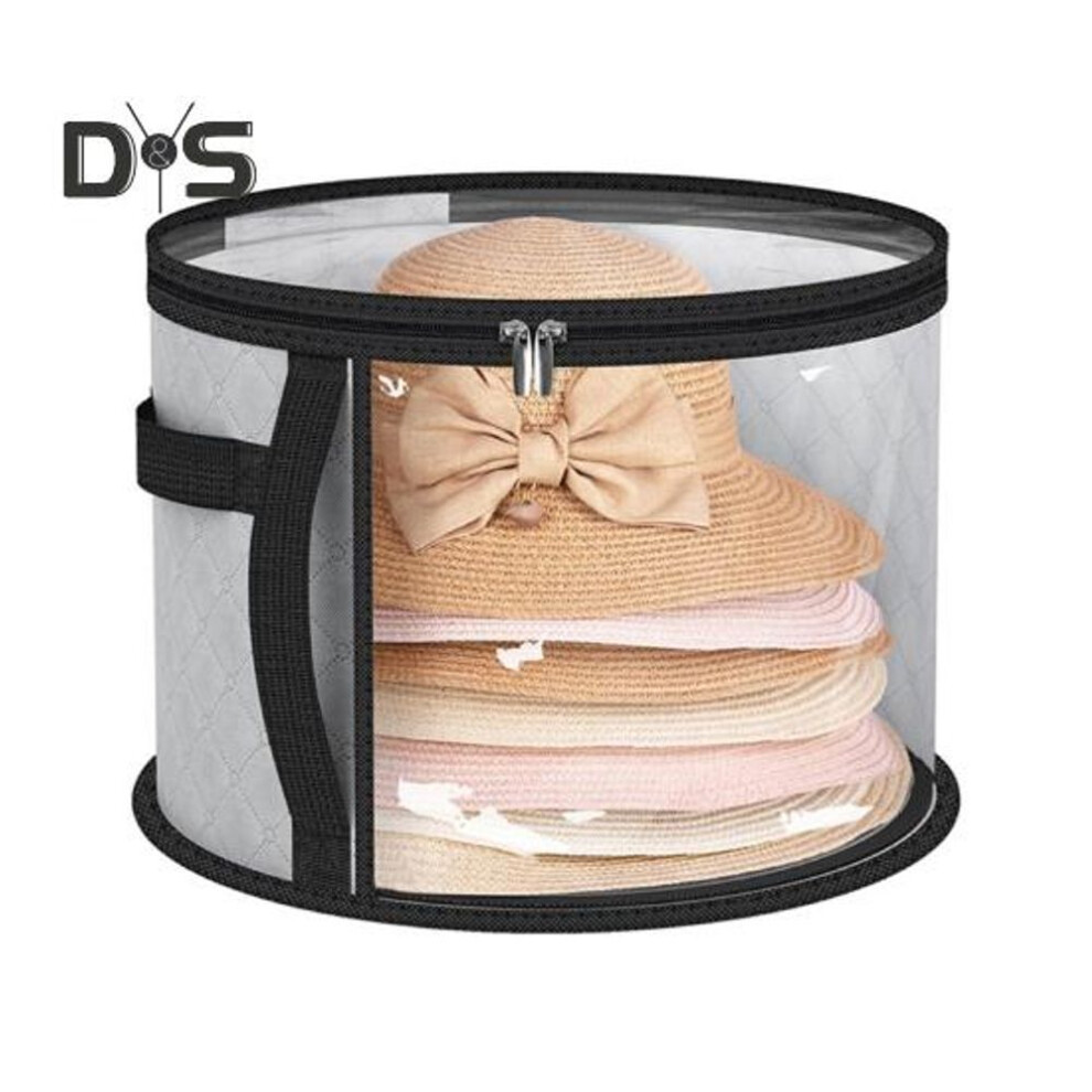 (grey) Oversized Clear Hat Storage Bag Large Capacity Zipper Closure Wide Brim Hat Case Cowboy Hat Organizer With Carrying Handles