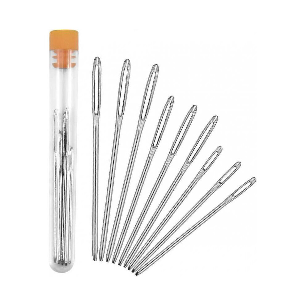 Botao Large Eye Blunt Needles Large Eye Stitching Needles Hand Sewing Needles Yarn Knitting Needles Sewing Big Eye Darning Needles for Wool (2set, Col