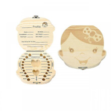 Baby Teeth Save Boxes Wooden Tooth Fairy Souvenir Box, Kids Tooth Keepsake Holder Organizer