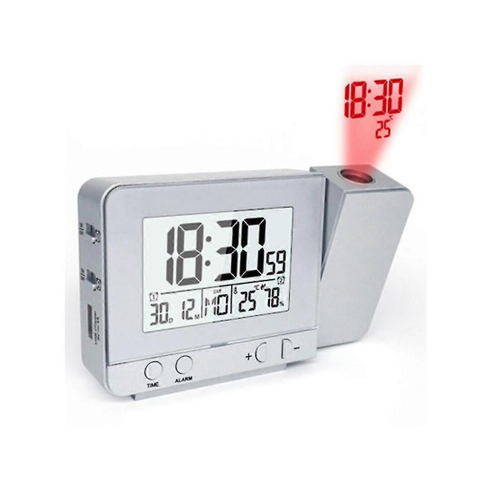 Digital Projection Alarm Clock with USB Port, Backup Battery, LED Display and Ceiling Projection
