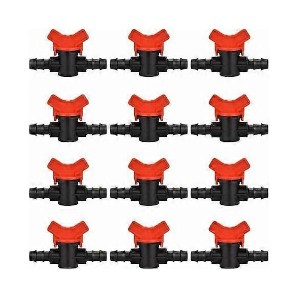 12 Pack Garden Hose Faucet, Hose Irrigation Valve 16 16mm Plastic Fitting Shutoff Valve for Outdoor Garden Water Valve Control