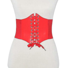 Corset Belt for Women Wide Vintage Waist Belts Lace-up Tied Waspie Elastic Cinch Belt