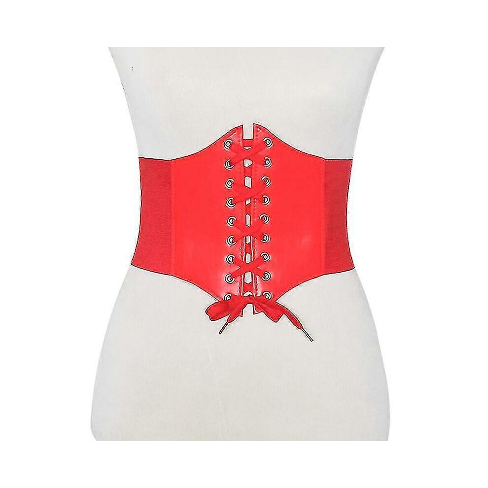 Corset Belt for Women Wide Vintage Waist Belts Lace-up Tied Waspie Elastic Cinch Belt