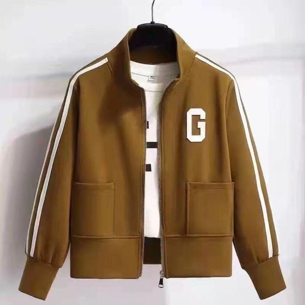 (M, khaki) Spring Women's Fashion Short Casual Cardigan Jacket
