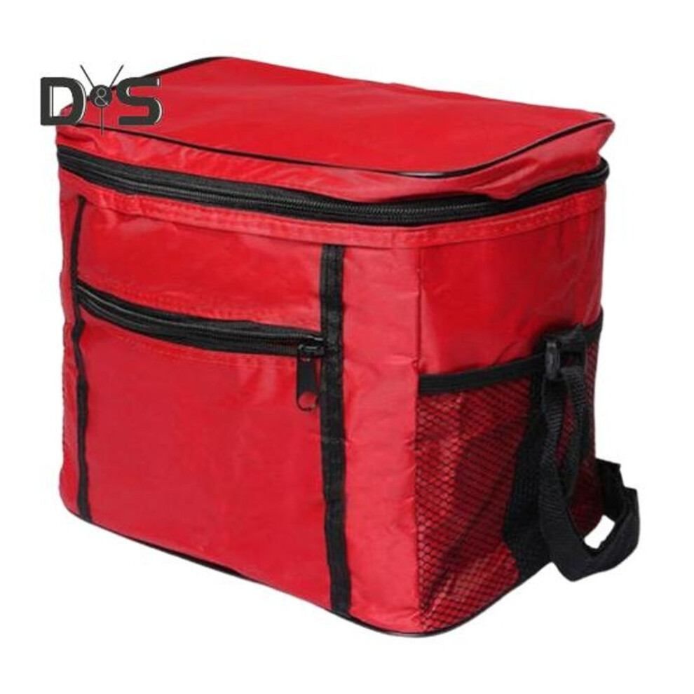 (red) Insulated Picnic Basket Tote Bag Reusable Grocery Carrier Bbq Cooler Lunch Bag Foldable Hot Bags Grill Bags For Food Grilling And Snacks Storage